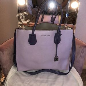 MK two tone purple and white bag